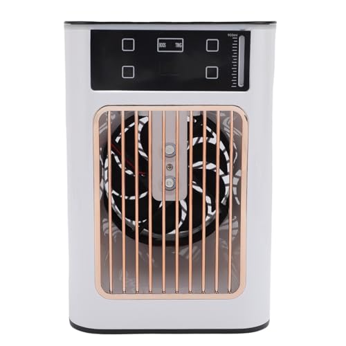 Zerodis Tragbarer Klimaanlagenlüfter Tragbarer Desktop -Kühlventilator mit 900 Ml Wassertank 3 Geschwindigkeit Dual Dual -Mist Modi Verdunstungskühler Luftbefeuchter Wechselstromeinheit für Tragbare von Zerodis