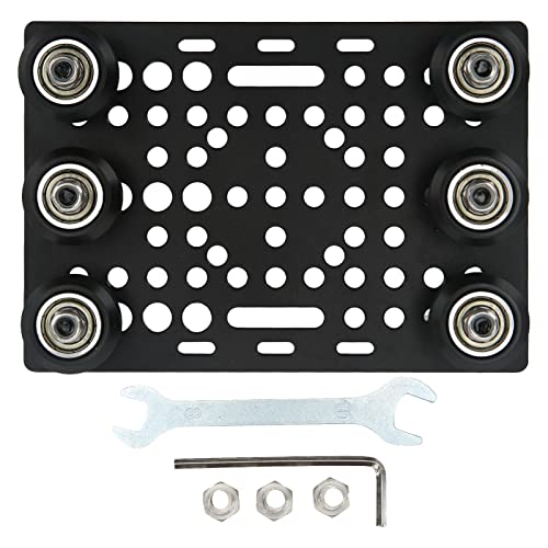 Zerodis V-Slot-Gantry-Platten-Kit Aluminium-Extrusions-3D-Drucker-Gantry-Board mit Riemenscheiben-Räder-Set (schwarz) (Schwarze Riemenscheibe) von Zerodis