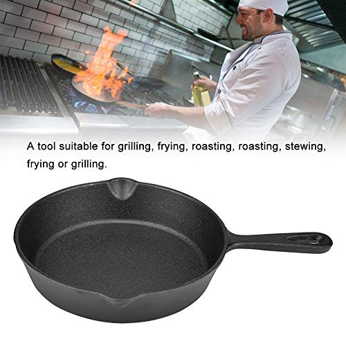 Zerodis Vintage Gusseisen -Pfanne Frittierenpfanne Zum Grillen des Bratens Black 1pc Gasinduktionskocher (20 cm) von Zerodis