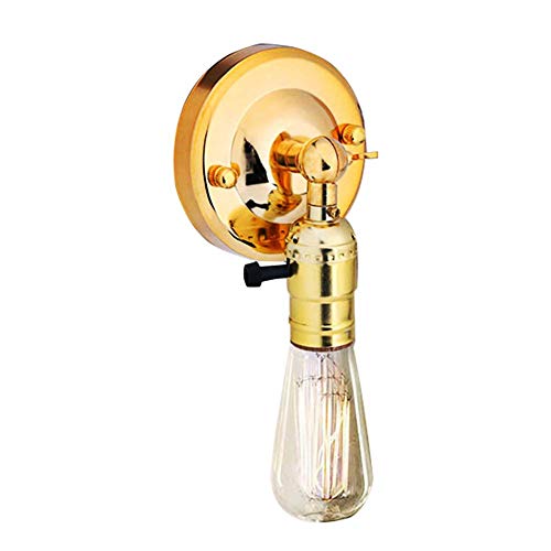 Vintage Light Holder E27 Edison Retro Wandleuchte mit Schalter für den Heimgebrauch und Dekoration 220V Silber(Gold) von Zerodis