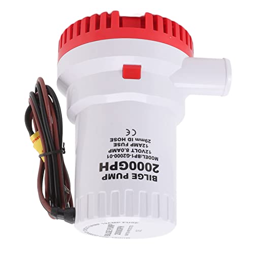 Zerodis Wasserpumpen Drucktanks Taucher Marine RV Teich Wasser DC Pumpe mit Trockenlaufschutz für Abwasserboot -Schwimmbäder Spas 2000gph Bilge Pumpe Stille Tauchpumpe (12V) von Zerodis