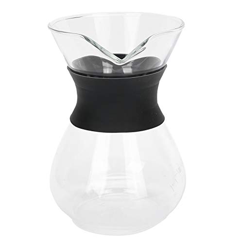 Zerodis Wiederverwendbare Kaffeekanne aus Glas, Küche, Kaffeefilter mit Edelstahlfilter, Manuelles Tropfkaffeemaschinen-Set (400ml) von Zerodis