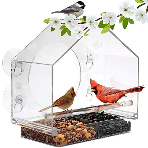 Zerodis Window Bird Feeder mit starken Saugnäpfen und Abflusslöchern, Outdoor Birdfeeders für Wild Birds Finch Cardinal und Bluebird Large Outside Hanging Birdhouse Kits Zerodis Window Bird Feeder mit starken Saugnäpfen und Abflusslöchern, Outdoor Birdfeeders für Wild Birds Finch Cardinal und Bluebird Large Outside Hanging Birdhouse Kits von Zerodis