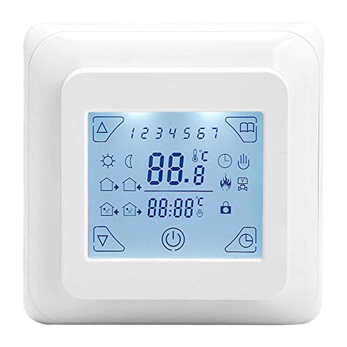 Wöchentlich Programmierbarer Touchscreen Thermostat mit Fußbodenheizung und großem LCD Display von Zerodis