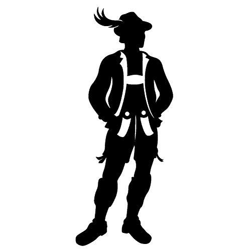 WC-Schild, Toilettenschild "Bayrisch mit Lederhose" selbstklebend, Herren, Schwarz, L von Zeroos