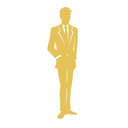 WC-Schild, Toilettenschild "Gentleman Retro" selbstklebend, Herren, Gold, L von Zeroos