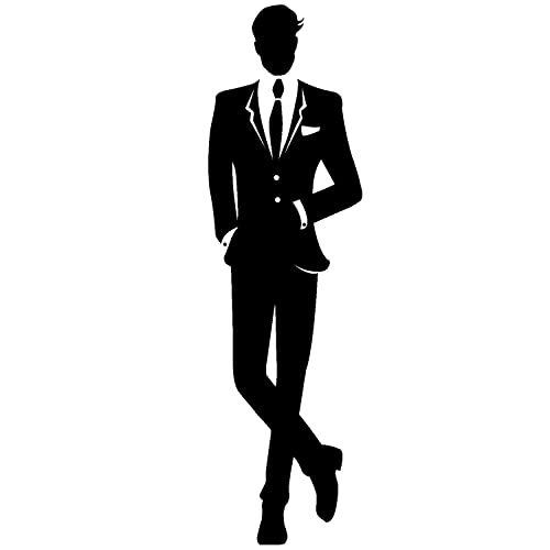 WC-Schild, Toilettenschild "Gentleman" selbstklebend, Herren, Schwarz, L von Zeroos