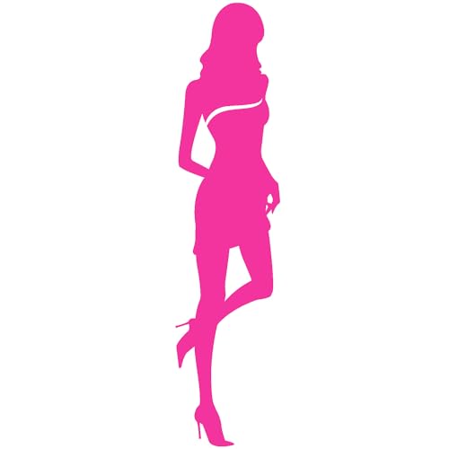 WC-Schild, Toilettenschild "Lady in black" selbstklebend, Damen, Pink, M von Zeroos