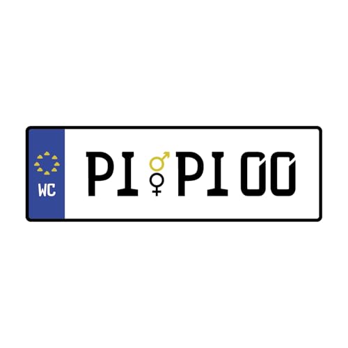 WC Schild, Toilettenschild "PiPi" Unisex, Nummernschild von Zeroos