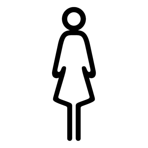 WC-Schild, Toilettenschild Piktogramm "Eva" selbstklebend, Schwarz, M von Zeroos