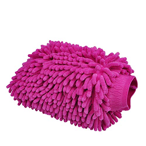 Zerotwo Autowaschhandschuhe Autowasch Doppelseitiger Waschhandschuhen Fusselhandschuh Extreme Absorbency Mikrofaser-Handschuh für Auto Reinigung, Handschuh für Autowäsche 2pcs (Lila) von Zerotwo