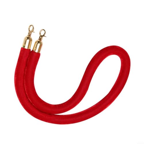 Zeroupshop 152,4 cm Premium-Samt-Seilbarriere, robustes Design und selbstschließender Haken, für Warteschlangen-Management, Mengenkontrolle, mit Metallhaken für Veranstaltungen (rot) von zeroupshop