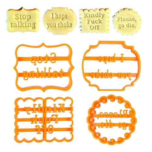 4 Stück Ausstechformen Set, Ausstechförmchen, Keksausstecher, Plätzchen Ausstecher, Rund Quadratisch Backen Plätzchenformen, Naughty Proverbs Cookie Cutter Lustige 4 Stück Ausstechformen Set, Ausstechförmchen, Keksausstecher, Plätzchen Ausstecher, Rund Quadratisch Backen Plätzchenformen, Naughty Proverbs Cookie Cutter Lustige von Zerquell