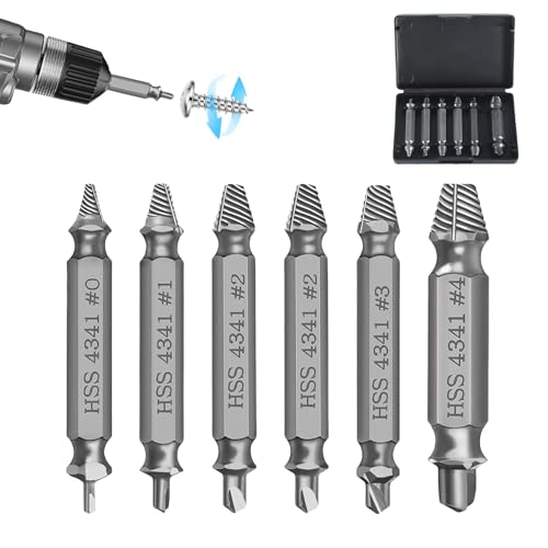 6 Stück Schraubenausdreher Set, Beschädigte Schraube Entferner Extraktor, Doppelkopf Linksausdreher Set Mehrere zum Entfernen leicht beschädigter Schrauben, Hergestellt aus HSS 4341 6 Stück Schraubenausdreher Set, Beschädigte Schraube Entferner Extraktor, Doppelkopf Linksausdreher Set Mehrere zum Entfernen leicht beschädigter Schrauben, Hergestellt aus HSS 4341 von Zerquell