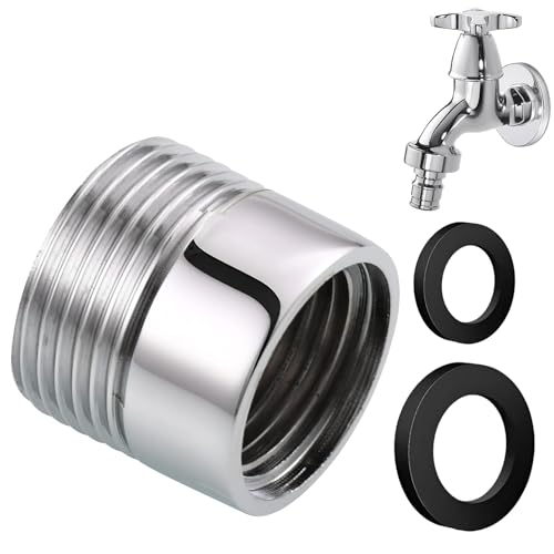 Schlauchgewinde Anschluss Adapter 1/2 Zoll IG auf 3/4 Zoll, Wasserhahn Adapter, Gartenschlauch Anschluss Messing Gewindeadapter, für Waschmaschinenschlauch, Geschirrspüler, Garten von Zerquell