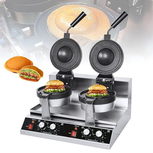 Kommerzielle Doppelkopf-Edelstahl-Burger-Maschine, 2600w Antihaft-Hitze-Presse-Maschine, 0-5 Minuten Zeiteinstellung/50°C bis 300°C Temperaturregelung, geeignet für Haus, Snack-Bar, usw von Zertylre