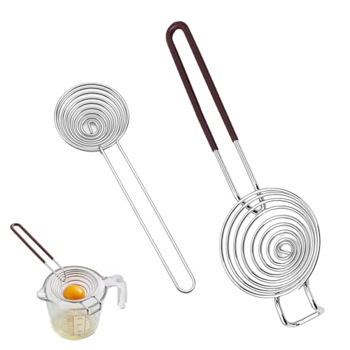 2 Stück Eiertrenner Mit Griff, Eigelbtrenner, Eiertrenner Edelstahl für Den Einsatz in Der Backküche, Kochen Filter Werkzeug Eitrenner für Trennen Von Eiweiß und Eigelb (Braun) von ZesNxj