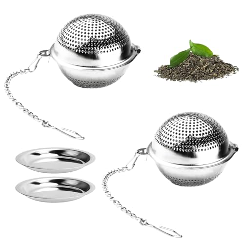 2 Stück Premium Teeei für Losen Tee – Edelstahl Teesieb mit Feinem Filter, Tea Infuser Ball & Tea Strainer für losen Blatttee, Spülmaschinenfest mit 11cm Edelstahlkette 2 Stück Premium Teeei für Losen Tee – Edelstahl Teesieb mit Feinem Filter, Tea Infuser Ball & Tea Strainer für losen Blatttee, Spülmaschinenfest mit 11cm Edelstahlkette von ZesNxj