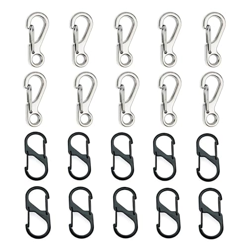 20 Stück Mini Karabinerhaken, mini karabiner & karabiner klein Metall Doppelkarabiner, karabinerhaken klein 8-Förmig 2 Öffnungen, karabinerhaken für Camping Schlüssel Outdoor Reisen Rucksack 20 Stück Mini Karabinerhaken, mini karabiner & karabiner klein Metall Doppelkarabiner, karabinerhaken klein 8-Förmig 2 Öffnungen, karabinerhaken für Camping Schlüssel Outdoor Reisen Rucksack von ZesNxj