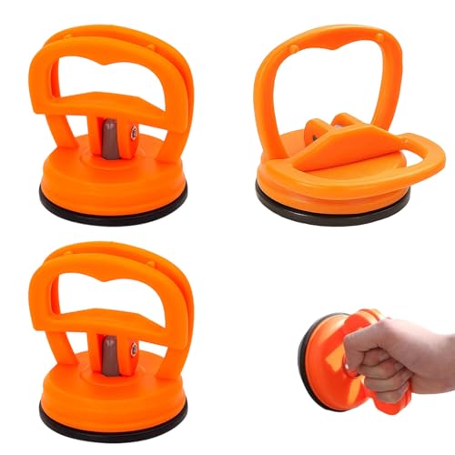 3 Stück Beulenzieher Auto, Dellenzieher mit Starkem Saugnapf, Dellen Saugnapf für Dellenreparatur an Auto, Glas und Fliesen(Orange) von ZesNxj