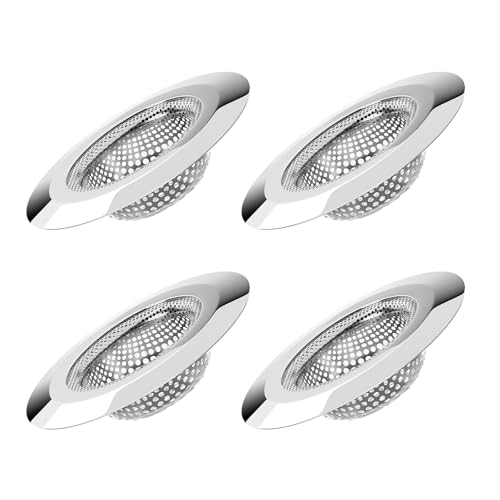 4 Stück Abflusssieb Dusche, 7.5cm Haarsieb Dusche, Edelstahl Rostfrei, Duschsieb Abfluss Haare, Badewannenabflusssieb Universal für Waschbecken, Küche von ZesNxj