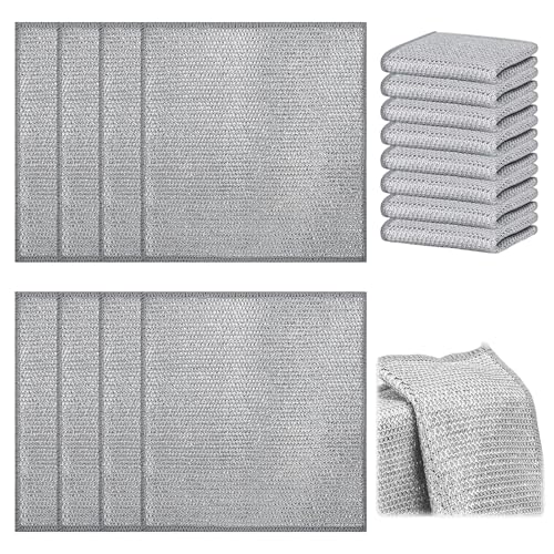 ZesNxj 10 Stück Edelstahl Spültücher, Vielseitig Wiederverwendbar Edelstahl Spültücher für Küche, Starke Reinigungsfähigkeit Spüllappen für Nass und Trockenreinigung von ZesNxj