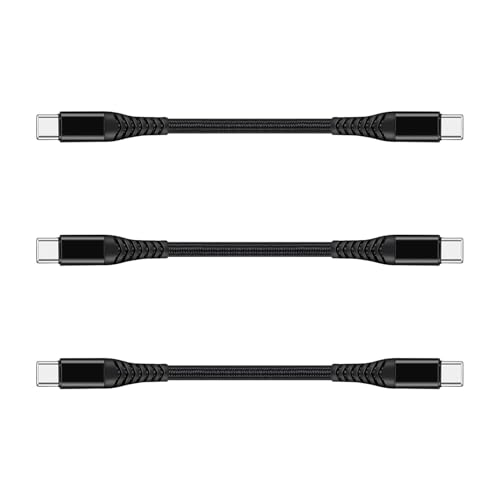 3 Stück USB C auf USB C Kabel 20CM, USB C Kabel 60W 3A 20V, mit PD 2.0 & QC 3.0, Kurz Ladekabel für iPhone 16/15 Pro, Galaxy S24/S23, iPad Pro MacBook Pixel, Schnellladung & Datenübertragung von Zescyha
