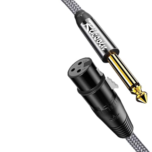 XLR auf Klinke Kabel, Mikrofonkabel XLR Klinke, 1/4 Zoll TRS auf Buchse Mikrofonkabel, 6,35 mm Stecker auf Female Kabel, Lautsprecher DJ Bühne Studio Audio Konsole (1 Meter, Hi-Fi Sound) von Zescyha