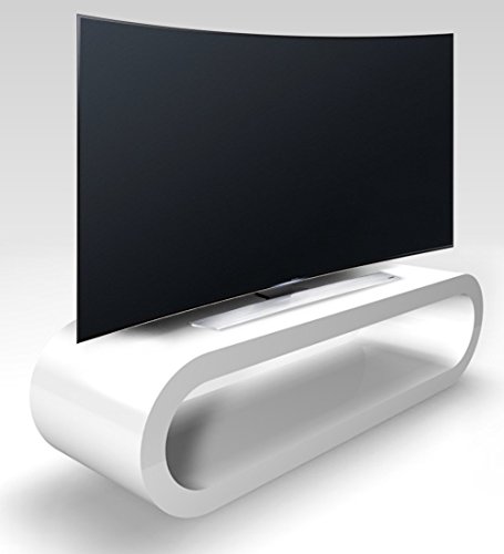 Zespoke Retro-Stil Hoop Großen Weißen Hochglanz-Tv-Ständer/Schrank 110 cm Breite von Zespoke