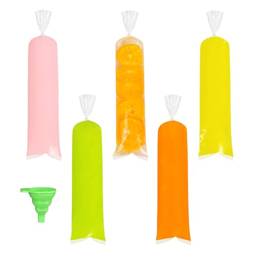 100 Popsiclee-Gefrierbeutel – lebensmittelechte PE-Eishülsen, Eiscreme-Form-Röhrchen, gefrorene Snack-Tüten | Wiederverwendbares -Süßigkeits-Set 100 Popsiclee-Gefrierbeutel – lebensmittelechte PE-Eishülsen, Eiscreme-Form-Röhrchen, gefrorene Snack-Tüten | Wiederverwendbares -Süßigkeits-Set von Zestivra