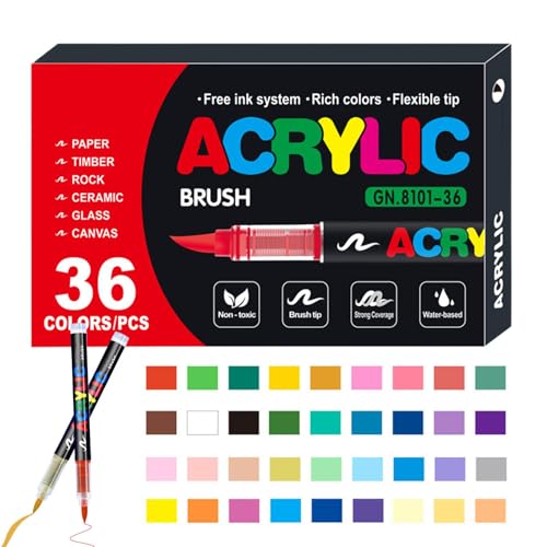 Acrylmarker-Set – Acryl-Pinselmarker, Set mit Acrylmarkern, Acrylfarbenmarker | Acrylfarbenmarker | Acrylfarbenmarker zum Malen Acrylmarker-Set – Acryl-Pinselmarker, Set mit Acrylmarkern, Acrylfarbenmarker | Acrylfarbenmarker | Acrylfarbenmarker zum Malen von Zestivra