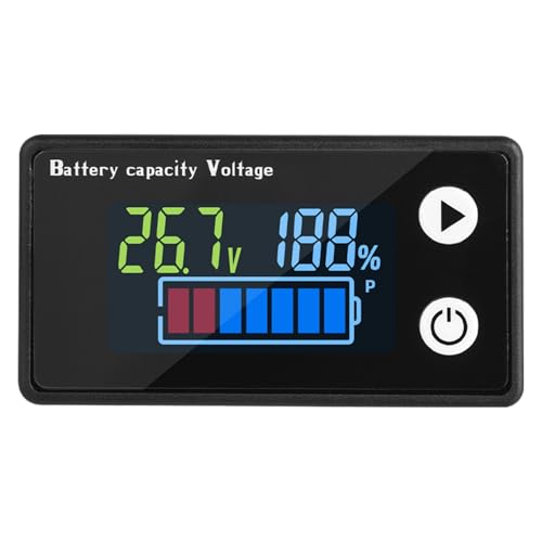 Battery Monitor Meter - Kompaktspannungskapazitätstester, digitale Ladungsanzeigeeinheit | Bright LED -Indikatorbildschirm mit durablle Montagekoffer für Golfwagen Motorrad -Marine -Boot -RV -Systempr von Zestivra