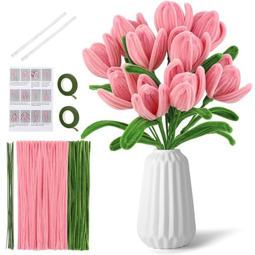 Blumen-Set für Rohrreiniger – Blumenstrauß zum Basteln mit Blumendraht | Creative Pipe Cleaner Bastelbedarf für Kunstprojekte, lustige Dekoration und Geschenke von Zestivra