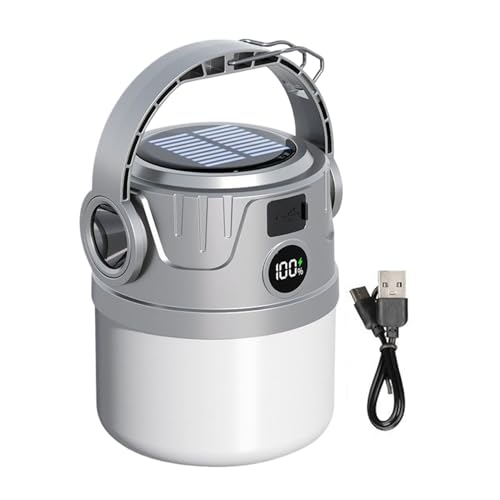 Camping Light Lantern - Wiederaufladbare LED Lampe mit USB Anschluss, Faltbare Notbeleuchtung | Tragbare helle Außenlaterne, Einstellbare Griff-Lichtquelle für Zeltwanderung von Zestivra