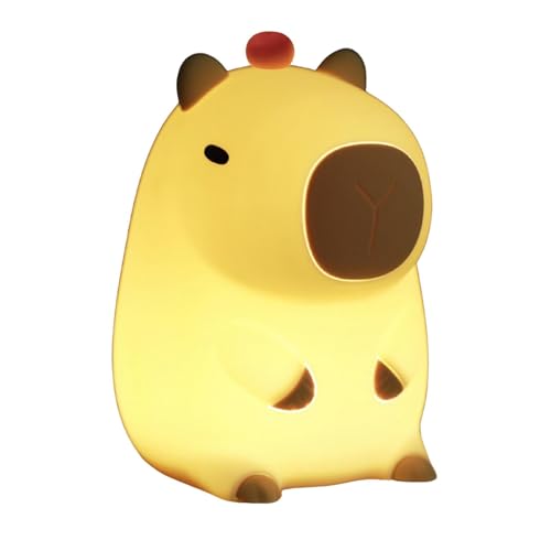 Capybara Night Light - Squishy Lampe, Capybara Wiederaufladbare Quetschlampe | Nachtschwamm, Dekolampe kleines Schlafzimmer, Nachttischlampe für Freunde der Familie von Zestivra