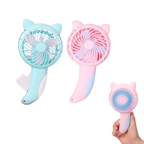 Cartoon Handventilator - Tragbarer Mini Lüfter, Student Handfächer | Kreativer Ventilator, Kompaktes Sommer Zubehör mit Einfachem Druckmechanismus für Kinder, Schüler, Outdoor von Zestivra