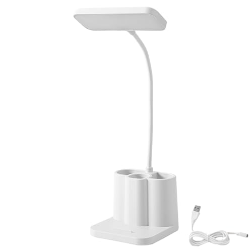 Dimmbare Tischlampen – Schreibtischlampe mit Stiftebehälter | Schreibtischlampe, wiederaufladbar, Licht für Lesen, Studium, Schlafsaal, Schreibtischlampe von Zestivra