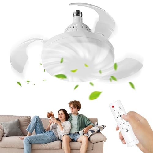 Elektrische Lüfterlampe - Kompakte Deckenleuter, Fernwindvorrichtung | Stylish LED Breeze Circulation Gerät, Multi -Geschwindigkeits -Kühlsystem mit niedrigem Lärmbetrieb für Hotelküche Wohnzimmer Pla von Zestivra