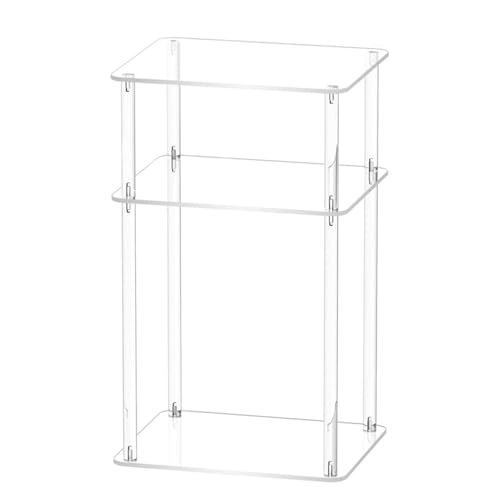 Endtisch - Acryl -Nachttisch, 3 -stufige klare Tischregal -Design | Minimalistische Wohnkulturmöbel, schlanker Aufbewahrungstisch für Wohnung Schlafzimmer Ecke Eingangseingang Raum Int von Zestivra