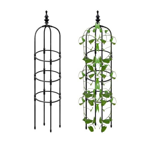Gartenpflanze Kletterturm - Metall Rebstützrahmen Für Pflanzer Und Töpfe | Outdoor -Gitter -Obelisk -Struktur Terrasse Käfigständer Mit Leichtem Build Für Rasen Balkon Gemüse von Zestivra