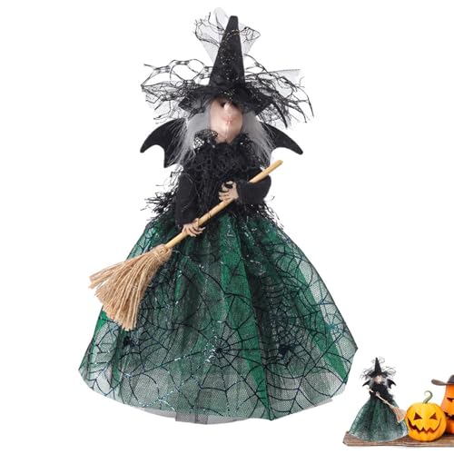 Hexenpuppen mit Besen – Halloween-Baum-Topper-Figur | Desktop-Ornament Hexenpuppen mit Besen – Halloween-Baum-Topper-Figur | Desktop-Ornament von Zestivra