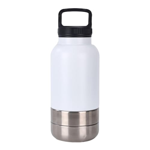 Hunde Wasserflasche - Isolierte Welpenwasserflasche, Edelstahl -Trinkbecher | Lecksicheres Hydratations -Reisebehälter im Freien, Hundeflasche mit Abnehmbarer Schüssel zum Wandern von Strandc von Zestivra