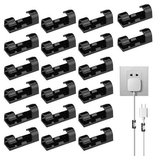Kabelverwaltungssatz - Kabelclips, USB -Draht -Organizer, Datenkabelhalter | Schreibtischkabelclips für Tastatur -Maus -Ethernet -Kabel | 20 Stück kein Bohrdrahtorganisator für Desktop- oder Büro -Wor von Zestivra