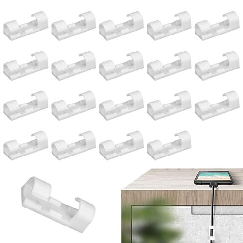 Kabelverwaltungssatz - Kabelclips, USB -Draht -Organizer, Datenkabelhalter | Schreibtischkabelclips für Tastatur -Maus -Ethernet -Kabel | 20 Stück kein Bohrdrahtorganisator für Desktop- oder Büro -Wor von Zestivra