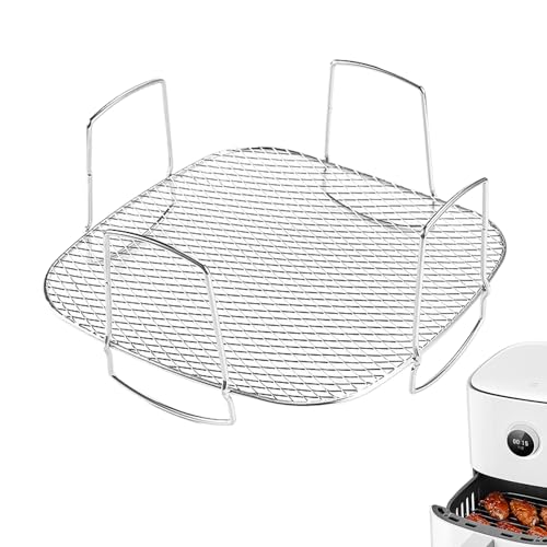 Luftfritteusen-Bacon-Rack – Tablett aus Edelstahl mit hitzebeständigem Rahmen | Grillkorb in Lebensmittelqualität zum Kochen von Kühlung, Dampfkühlung von Zestivra
