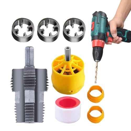 PVC Thread Maker Werkzeug – 1/2 3/4 Zoll Rohrgewinde-Set, elektrische Bohrbefestigung | Gewindeschneid-Set PVC Thread Maker Werkzeug – 1/2 3/4 Zoll Rohrgewinde-Set, elektrische Bohrbefestigung | Gewindeschneid-Set von Zestivra