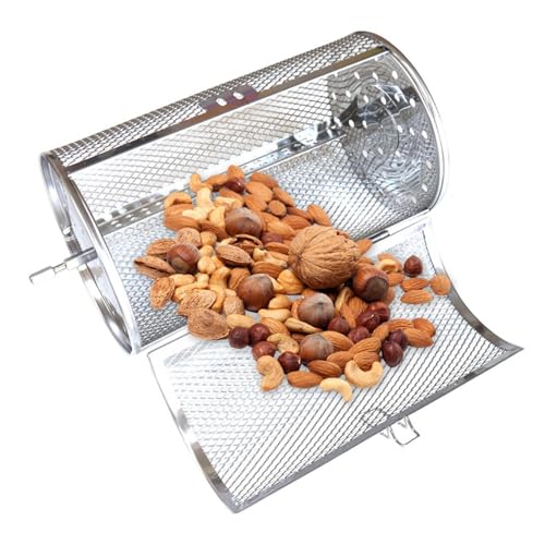 Rotierender Ofenkorb – Edelstahl-Trommel rund fallendes Design | Multifunktionaler rotierender Käfig für Nüsse, Kaffeebohnen, Grillzubehör Rotierender Ofenkorb – Edelstahl-Trommel rund fallendes Design | Multifunktionaler rotierender Käfig für Nüsse, Kaffeebohnen, Grillzubehör von Zestivra