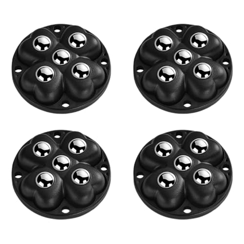 Small Caster Wheels – Chasters Schwere Geräte, 4 x selbsthaftende Launcherräder mit 360-Grad-Drehung | von Ball zu Rollen für kleine Aufbewahrungsbehälter für Geräte von Zestivra