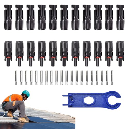 Solarkabelverbinder - Photovoltaik Anschlussstecker, Solarmodul Verbinder | 10 Stück Hoheffizienz Wasserdicht Crimp Set Mit Werkzeug Für Außenanwendung Männlich Weiblich Energieanlage Garten Terrasse Solarkabelverbinder - Photovoltaik Anschlussstecker, Solarmodul Verbinder | 10 Stück Hoheffizienz Wasserdicht Crimp Set Mit Werkzeug Für Außenanwendung Männlich Weiblich Energieanlage Garten Terrasse von Zestivra