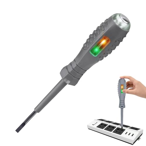 Spannungstestmagnetschraubendreher - Elektrischer Tester Treiber mit Drehmoment, Kompaktspannungssonden -Werkzeug | Rot isoliertes Griff Plastikmaterial, Duals Funktion Blattspitze mit magnetisc von Zestivra
